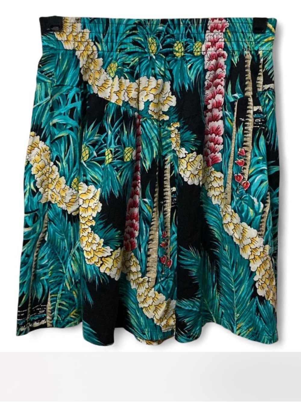 Tropical Floral Teal and Black Shorts